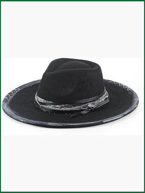 Wide Brim Fedora Hat Retro Western Unisex Felt Hat